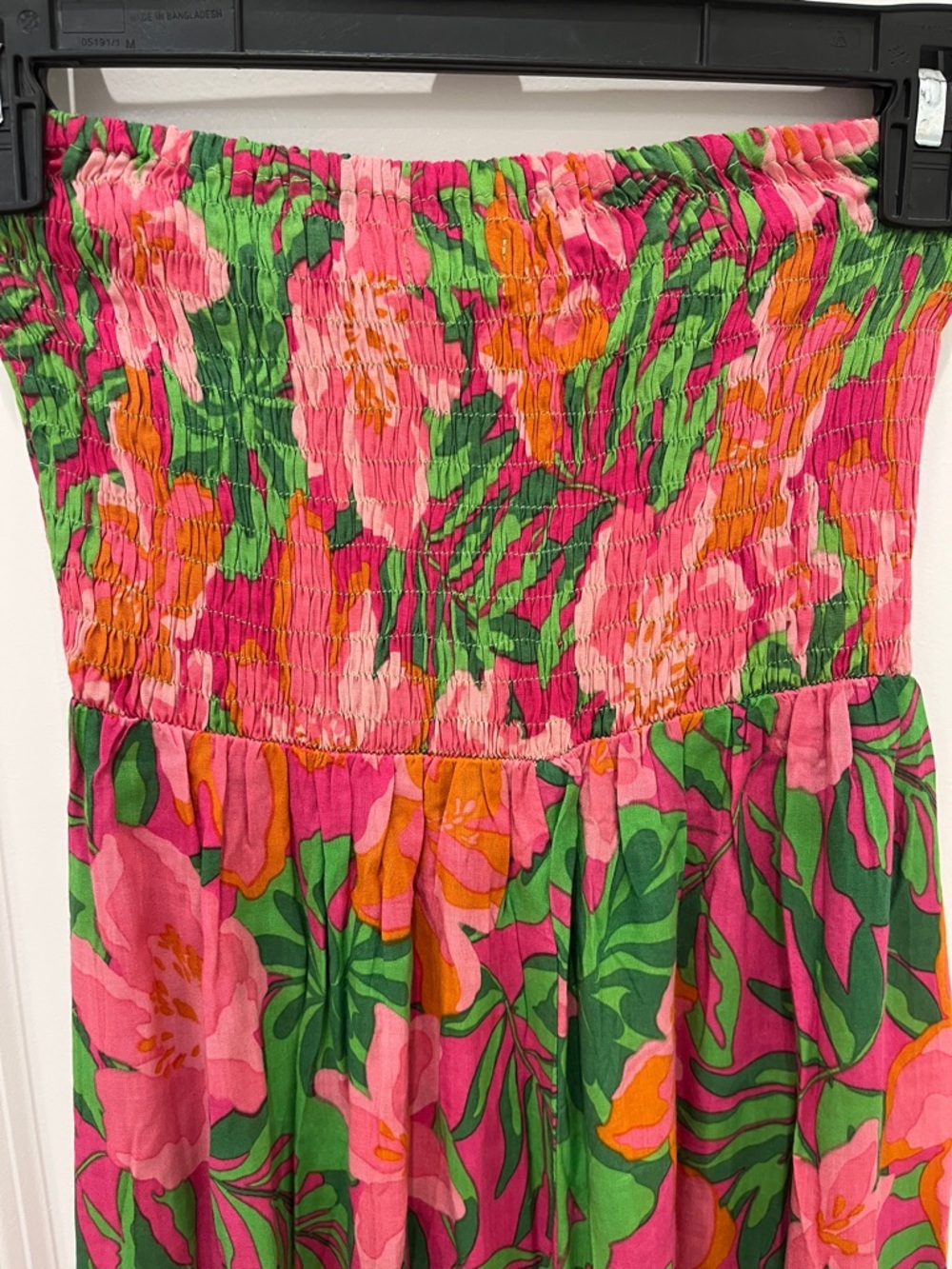 Tropical Floral Strapless Maxi Dress in Pink & Green-Tiare Hawaii-NWT - Picture 6 of 11